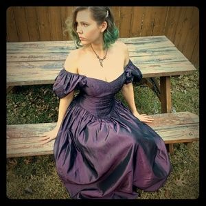 Vintage 80's Taffeta Prom Dress